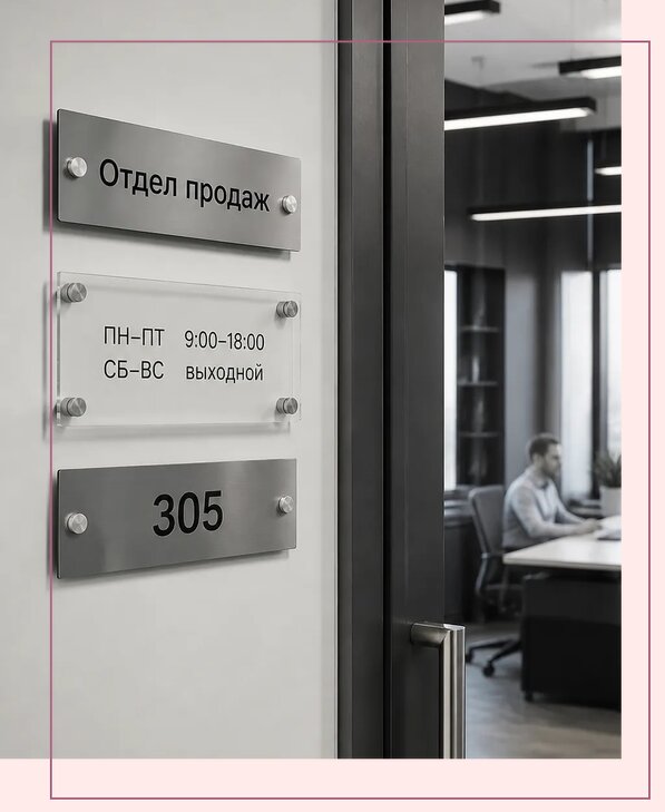 Офисные таблички на дверь в Топках по цене от 4965 р. | Аванза-Тпк